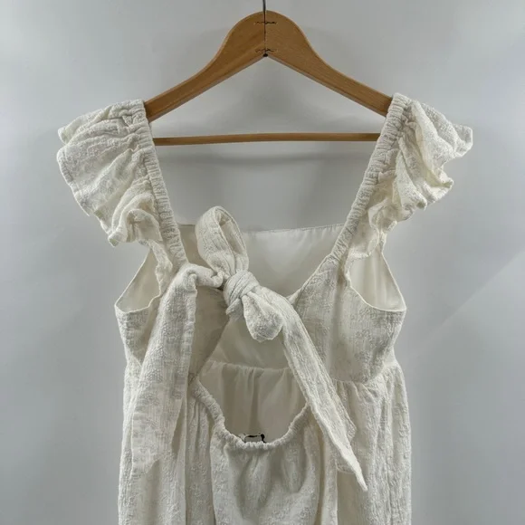 Arizona Jean Co. White Ruffle Mini Dress Size Medium - Picture 7 of 8